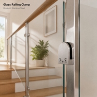 Poteau carré en acier inoxydable Tezen pour balustrade en verre SS316 55x54x27mm, résistant à la rouille, installation DIY, fixation au sol E09/E10