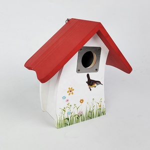 Conception personnalisée Maison d'oiseau en bois coloré écologique Nichoir suspendu Nid d'oiseau Nichoir en bois pour la décoration extérieure du jardin Patio - Product Image 3