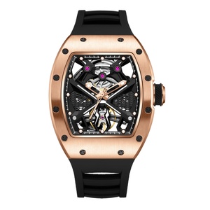 Relojes Hombre Mechanical Automatic Low MOQ Hollow Out Luxury Automatic Skeleton Barrel <b>Watch</b> for Men - Product Image 1
