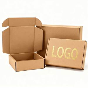 Boîte de papier ondulé à <span class=keywords><strong>3</strong></span> couches prête à être expédiée Boîte postale en papier kraft Boîte d'expédition avec logo personnalisé pour petite entreprise - Product Image 1