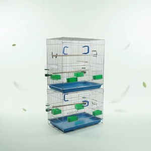 Cage d'élevage pour oiseaux en acier inoxydable avec treillis métallique, grande cage simple pour perroquets avec revêtement PVC et plateau en plastique - Product Image 4