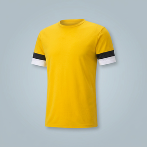 เสื้อฟุตบอลชายสีเหลือง คอกลม แขนสั้น ระบายอากาศได้ดี โพลีเอสเตอร์ สีพื้น ชุดกีฬา ทรงปกติ ใส่ได้ทุกฤดูกาล - Product Image 3