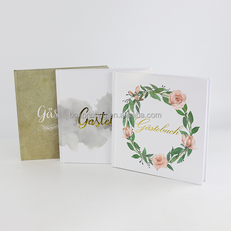 2022 романтичная Цветочная Вывеска на заказ, гостевая Свадебная книга, вставные страницы с вашим фольгированным золотым тиснением логотипом и дизайном