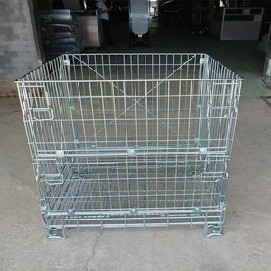 <span class=keywords><strong>CAGE</strong></span> DE STOCKAGE de style européen en métal pliable et empilable pour préformes PET - Product Image 3