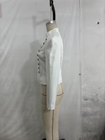 SHENZHU 2026 Nouvelle Veste Ajustée à Manches Longues avec Crochets Métalliques Tendance et Polyvalente, Épaules Rembourrées 4840798