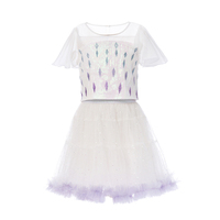 Robe de princesse pour filles en tulle avec détails de paillettes de diamant pour les fêtes de Noël et les anniversaires
