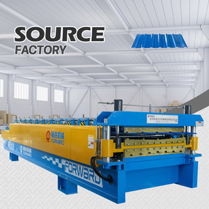 Máquina formadora de rollos de doble capa para la fabricación de tejas de acero de alta eficiencia y ahorro de energía duradero con engranaje y motor - Product Image 1