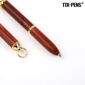 TTX Luxury Metal Mini personalizza la penna con Logo inciso con penna a sfera corta in legno con inchiostro Gel con Logo personalizzato