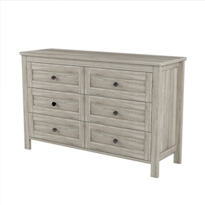 Elegant Modern Particle Board <b>Chest</b> of Drawers with 6 Drawers Eco-Friendly Durable <b>Storage</b> Cabinet for Bedroom Antique Gray - Product Image 4