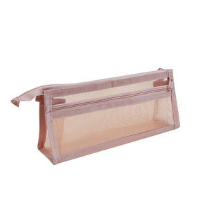 Trousse à crayons en maille transparente à double couche, grande capacité, fermeture à glissière, pour l'école, le bureau, les examens, sac de papeterie pour étudiants - Product Image 3