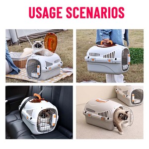 Giao Hàng Nhanh Chóng Lưu Trữ Cổ Phiếu Động Vật Nhỏ Hãng Hàng Không Đã Được Phê Duyệt PP Pet Carrier Rắn Mô Hình Vật Nuôi Vali Với Skylight - Product Image 3