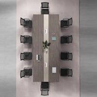 Table de réunion en bois haut de gamme moderne et luxueuse Ensemble de chaises Mobilier de bureau pour l'école et les réunions de réception avec panneaux en bois
