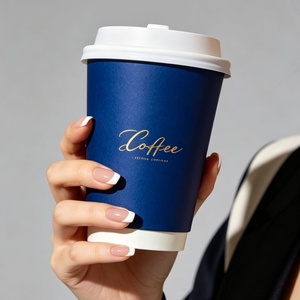 Gobelets en papier PLA à double paroi, personnalisables avec logo, jetables, de qualité alimentaire, étanches, pour café et vin, 4oz/8oz/10oz/12oz/14oz/16oz, chauds - Product Image 2