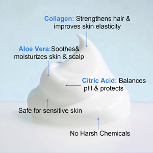 Shampooing en mousse nettoyante <span class=keywords><strong>sans</strong></span> <span class=keywords><strong>eau</strong></span> pour les <span class=keywords><strong>cheveux</strong></span> et le corps Shampooing et <span class=keywords><strong>lavage</strong></span> du corps Bain Douche 2 en 1 Shampooing végétalien - Product Image 4