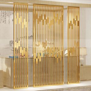 Paravent de séparation de pièce luxueux, imperméable, translucide, durable, en acier inoxydable, design personnalisé, mobile - Product Image 3