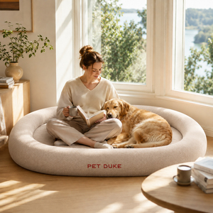 Cama Ortopédica para Perros PetDuke con Forma de Donut, Funda Extraíble, Espuma Viscoelástica, Soporte para Articulaciones, Cama Relajante para Mascotas - Product Image 1