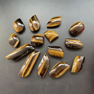 Hot Selling Natuurlijke Kristallen Palm Steen Healing Tiger Eye Bladeren Voor Decoratie