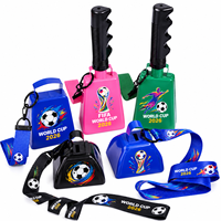 Cloche à main en métal personnalisée avec logo OEM, couleur au choix, design sur mesure, cordon en ruban de 3 pouces, pour événements sportifs et fêtes