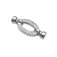 Bracelet à fermoir rond de luxe en argent sterling 925 plaqué or, fermoir à ressort pour la fabrication de bijoux, collier de perles DIY.