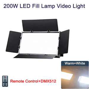 Éclairage de studio <span class=keywords><strong>audio</strong></span>-vidéo professionnel 200W <span class=keywords><strong>DMX</strong></span> 512, panneau LED plat pour photographie TV, lumière douce, en aluminium moulé sous pression - Product Image 4