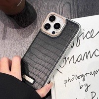 Étui de téléphone en peau de crocodile haut de gamme pour iphones 15 pro max étuis de téléphone magnétiques sans lunette en cuir sur les côtés gauche et droit