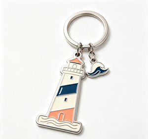 <b>Custom</b> Zinc Alloy Lighthouse <b>Keychain</b> Enamel Electroplated Metal Key Ring Souvenir Gift - Product Image 4