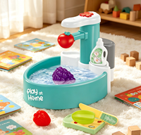 Sensor geactiveerd automatisch waterloop speelgoed gootsteen speelgoed lichtgroen fruit groente wasstation kinderkeuken rol plastic