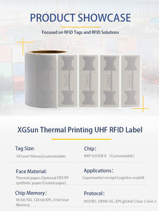 XGSun UHF RFID Tag U <span class=keywords><strong>CODE8</strong></span> Puce Auto-Adhésif Impression Thermique Personnalisée Lecture Longue Portée de Grande Taille pour Lettre de Transport de Reçu de Supermarché - Product Image 2
