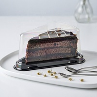 Boîtes d'emballage personnalisées pour gâteaux en plastique pour animaux de compagnie, boîtes à gâteaux triangulaires jetables transparentes avec couvercle