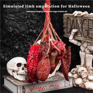 Manos y Pies de Plástico Realistas de Horror, <span class=keywords><strong>Cerebro</strong></span> Colgante, Globo Ocular, Corazón, Hígado, Órganos Humanos Simulados para Halloween, Amputaciones de Extremidades - Product Image 2