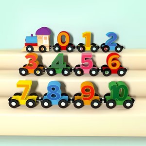 Blocs <span class=keywords><strong>de</strong></span> <span class=keywords><strong>construction</strong></span> magnétiques numériques en forme <span class=keywords><strong>de</strong></span> petit train, jouets éducatifs en bois à assembler soi-même pour enfants <span class=keywords><strong>de</strong></span> 5 ans et plus, boîte colorée - Product Image 3