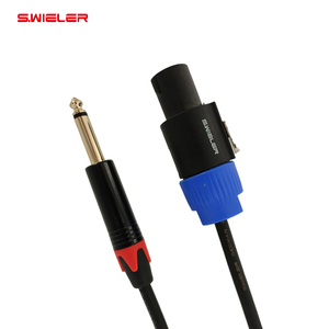 Console de mixage Câble Audio 6.35mm Ts <span class=keywords><strong>Jack</strong></span> vers <span class=keywords><strong>Speakon</strong></span> Prise Mâle Adaptateur Convertisseur Câble Cuivre Faible Bruit 6.35 vers <span class=keywords><strong>Speakon</strong></span> Câble 2m - Product Image 1