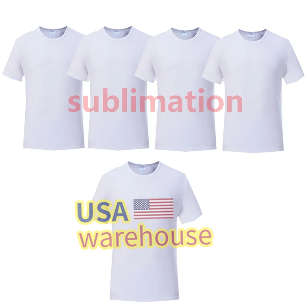 Sublimatie Shirts 100 Polyester T Shirt Groothandel Usa Warehouese T-Shirt 100% Polyester Sublimaties Blanco Heren T-Shirts
