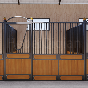 Australien 12x12 Farm Reiten Metall Pferdes tälle Stall Zaun Panel Stahlrahmen Bambus Board Pferdes tall mit Schiebetüren - Product Image 2