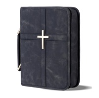 Housse de protection pour Bible en cuir vegan avec poche pour téléphone