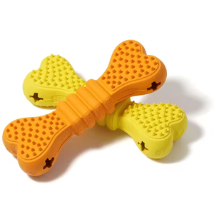 Best Selling Natural Rubber <b>Dog</b> Bone Toys Soft Teeth Cleaner Leaked Food Puzzle for Halloween Christmas Toy Feeder Manufacturer - Product Image 4