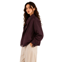 Veste trench courte pour femme, style vintage, col roulé, fermeture éclair sur le devant, manches évasées, poches, doublure polaire automne, capuche amovible, tendance