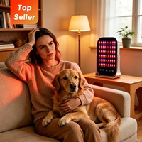 Appareils de luminothérapie infrarouge avec miroir de maquillage éclairé 460/590/660/850nm 216 LED Panneau de luminothérapie rouge pour le visage