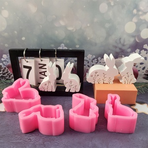 Moule en silicone en forme de lapin pour bougies de Pâques en résine, décoration d'intérieur, moule à bougies parfumées, vente en gros - Product Image 3