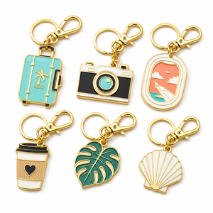 Porte-clés en métal rose doré avec logo personnalisé, écologique, sans plomb, conforme aux normes de qualité, cadeau promotionnel d'entreprise, souvenir de réunion de famille - Product Image 2