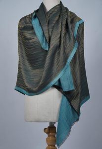 Étole Réversible Zari de Haute Qualité pour Femme, Châle Doux Bicolore de Créateur, Accessoire de Mode Élégant pour Boutique - Product Image 6