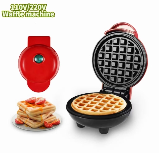 Mini Home Waffle Maker, Children's Bakery Cake Breakfast Maker for Making Waffle Machines Cooking, Aluminum