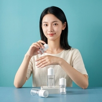 Botella con Gotero Transparente de PET de 20ml 30ml 50ml para Cuidado de la Piel, Envase para Suero y Loción, Recargable, Libre de BPA, con Logotipo Personalizado