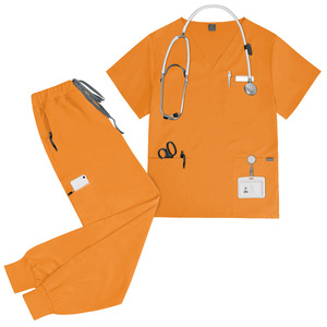 42118 Uniforme Sanitario Personalizado de Verano Unisex con Cuello en V, Gorro de Enfermera, Blusa de Enfermería, <span class=keywords><strong>Mono</strong></span> Sanitario de Tela Twill - Product Image 1
