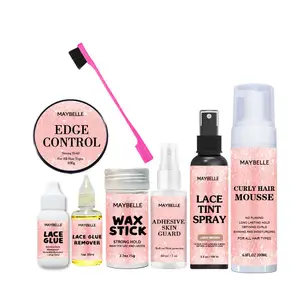 Private Label Factory Vendor Extensions Wigs Tools Set Waterproof Lace Glue Tint Spray Styling Mousse Wax Stick Edge Control