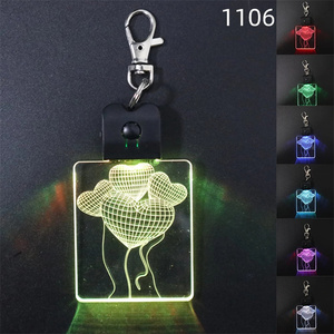 Móc Khóa Led Acrylic Kích Thước Nhỏ Hình Trái Tim Tình Yêu Logo Tùy Chỉnh Năm Mới Móc Khóa Ba Lô Thiết Kế Anime Có Công Tắc Cảm Ứng - Product Image 6