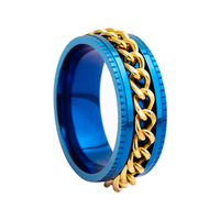 Machine à filer à anneaux en acier inoxydable pour hommes avec chaîne anti-anxiété pour bijoux à la mode