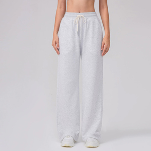 Pantalon d'automne taille haute pour femme Cordon de serrage à jambe large pour le yoga et la course - Product Image 1