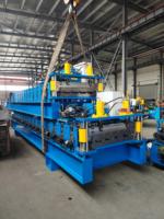 Machine de formage à froid de tuiles de toiture trapézoïdales en acier prélaqué avec moteur et engrenage, facile à utiliser pour la production de toitures métalliques