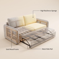 Sofá Cama Extraíble de Tela Moderno en Forma de L, Sofá Convertible con Otomana de Almacenamiento para Sala de Estar o Habitación de Invitados